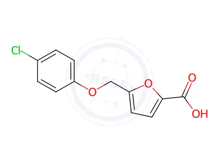Chemical structure of 5-[(4-Chlorophenoxy)methyl]-2-furoic acid