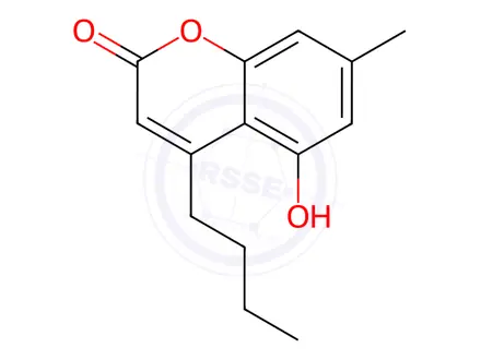 Chemical structure of 4-Butyl-5-hydroxy-7-methyl-2H-chromen-2-one