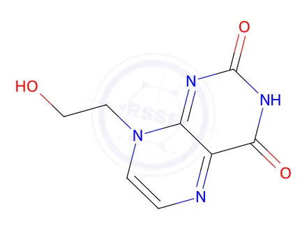 Chemical structure of 8-(2-Hydroxyethyl)-2,4(3H,8H)-pteridinedione