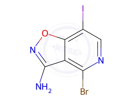 Chemical structure of 4-Bromo-7-iodoisoxazolo[4,5-c]pyridin-3-amine