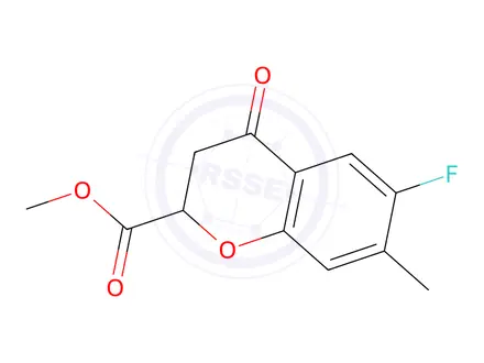 Chemical structure of Methyl 6-fluoro-7-methyl-4-oxochroman-2-carboxylate