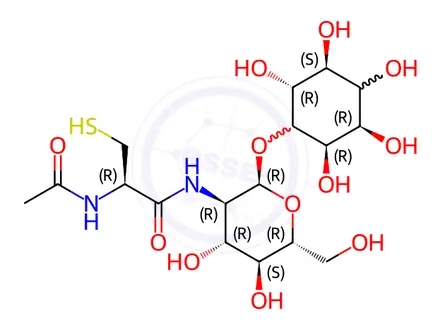 Chemical structure of mycothiol