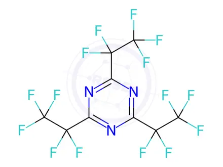 Chemical structure of 2,4,6-Tris(pentafluoroethyl)-1,3,5-triazine