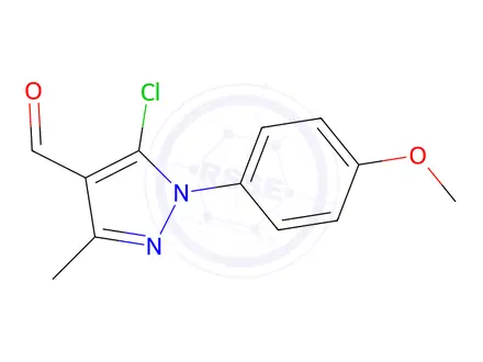 Chemical structure of 5-Chloro-1-(4-methoxyphenyl)-3-methyl-1H-pyrazole-4-carbaldehyde