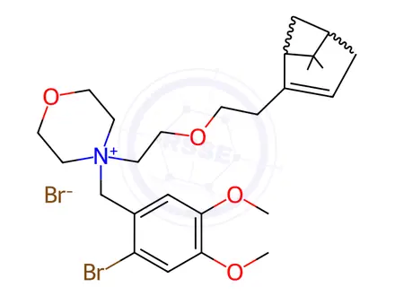 Chemical structure of 4-(2-Bromo-4,5-dimethoxybenzyl)-4-(2-(2-(6,6-dimethylbicyclo[3.1.1]hept-2-en-2-yl)ethoxy)ethyl)morpholin-4-ium Bromide
