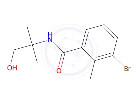 Chemical structure of 3-Bromo-N-(2-hydroxy-1,1-dimethylethyl)-2-methyl-benzamide