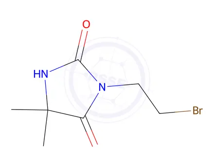 Chemical structure of 3-(2-bromoethyl)-5,5-dimethylimidazolidine-2,4-dione