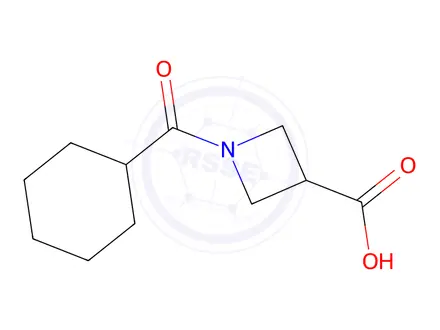 Chemical structure of 1-cyclohexanecarbonylazetidine-3-carboxylic acid