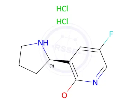 Chemical structure of 5-Fluoro-2-methoxy-3-(2R)-2-pyrrolidinyl-pyridine Dihydrochloride