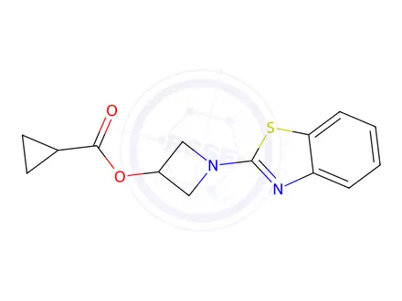 Chemical structure of 1-(Benzo[d]thiazol-2-yl)azetidin-3-yl cyclopropanecarboxylate