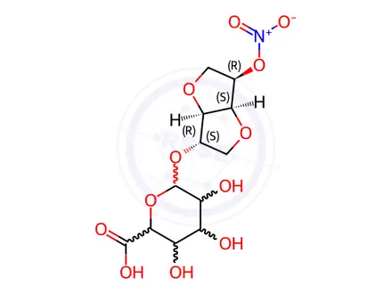 Chemical structure of Isosorbide-5-mononitrate-2-O-Beta-D-Glucuronide