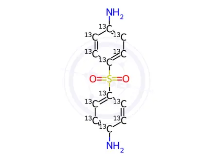 Chemical structure of Dapsone-13C12