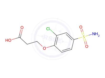 Chemical structure of 3-(2-Chloro-4-sulfamoylphenoxy)propanoic acid