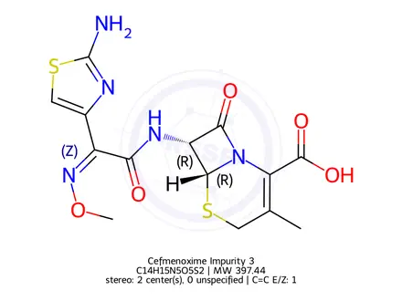 Chemical structure of Cefotaxime Impurity A