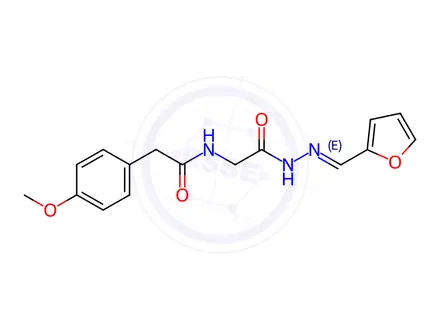 Chemical structure of N-(2-(2-(Furan-2-ylmethylene)hydrazineyl)-2-oxoethyl)-2-(4-methoxyphenyl)acetamide