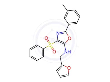 Chemical structure of N-(Furan-2-ylmethyl)-4-(phenylsulfonyl)-2-(m-tolyl)oxazol-5-amine