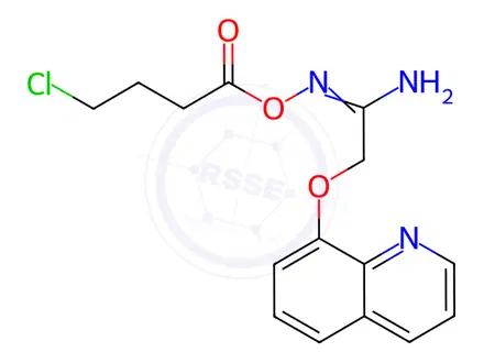Chemical structure of N-((4-Chlorobutanoyl)oxy)-2-(quinolin-8-yloxy)acetimidamide