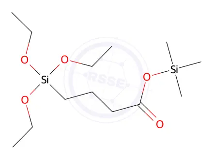 Chemical structure of trimethylsilyl 4-(triethoxysilyl)butyrate