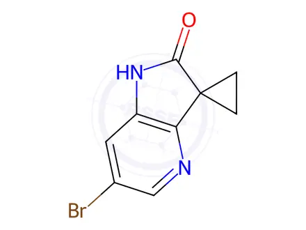 Chemical structure of Spiro[cyclopropane-1,3'-[3H]pyrrolo[3,2-b]pyridin]-2'(1'H)-one, 6'-bromo-