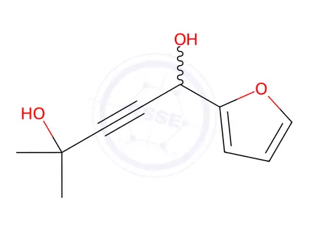 Chemical structure of 1-(2-furyl)-4-methylpent-2-yne-1,4-diol