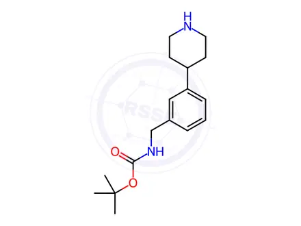 Chemical structure of tert-Butyl 3-(piperidin-4-yl)benzylcarbamate