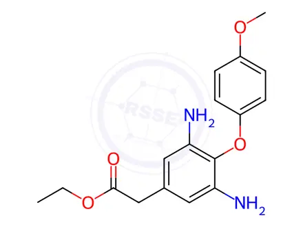 Chemical structure of Ethyl 2-(3,5-diamino-4-(4-methoxyphenoxy)phenyl)acetate
