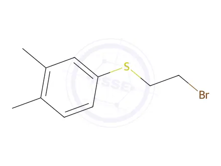 Chemical structure of 4-[(2-bromoethyl)sulfanyl]-1,2-dimethylbenzene