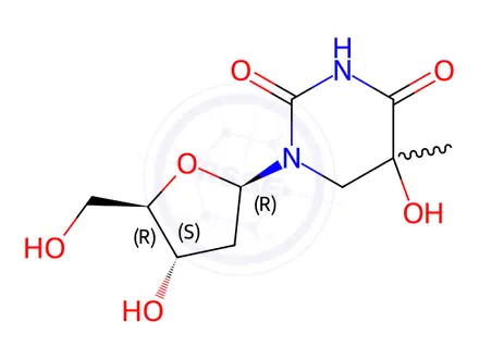 Chemical structure of thymidine C5-hydrate