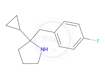 Chemical structure of 2-Cyclopropyl-2-(4-fluorobenzyl)pyrrolidine