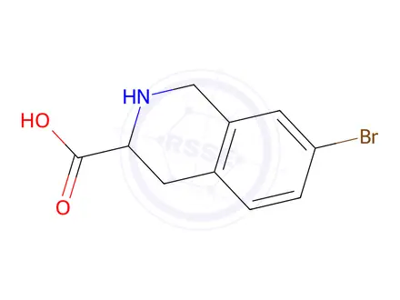 Chemical structure of 7-Bromo-1,2,3,4-tetrahydro-isoquinoline-3-carboxylic acid