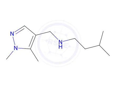 Chemical structure of n-((1,5-Dimethyl-1h-pyrazol-4-yl)methyl)-3-methylbutan-1-amine