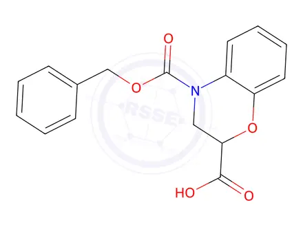 Chemical structure of 4-((Benzyloxy)carbonyl)-3,4-dihydro-2H-benzo[b][1,4]oxazine-2-carboxylic acid