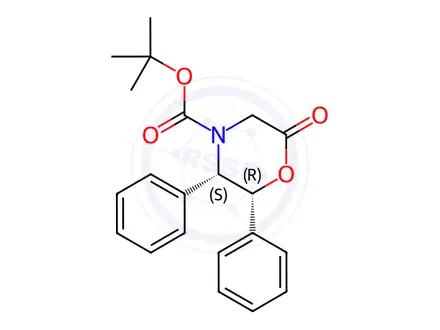 Chemical structure of (2R,3S)-6-Oxo-2,3-diphenyl-4-morpholinecarboxylic Acid tert-Butyl Ester