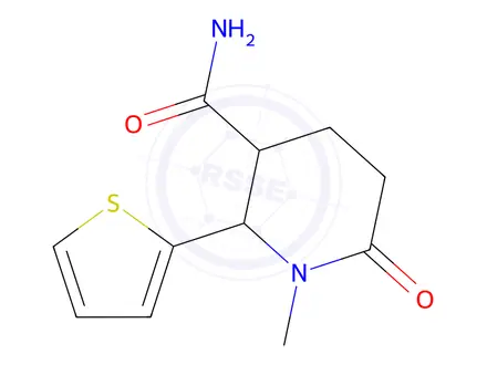 Chemical structure of 1-methyl-6-oxo-2-(thiophen-2-yl)piperidine-3-carboxamide
