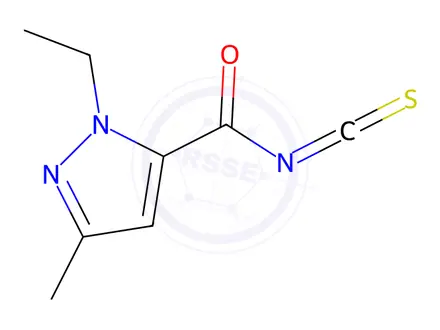 Chemical structure of 1-Ethyl-3-methyl-1H-pyrazole-5-carbonyl isothiocyanate