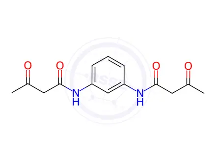 Chemical structure of N,N'-1,3-phenylenebis[3-oxobutyramide]