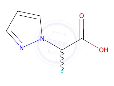 Chemical structure of 2-fluoro-2-(1H-pyrazol-1-yl)acetic acid