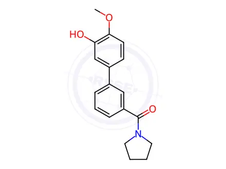 Chemical structure of 2-Methoxy-5-(3-pyrrolidinylcarbonylphenyl)phenol