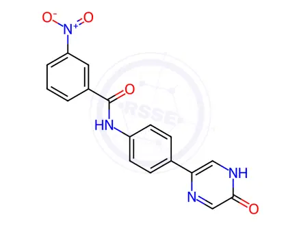Chemical structure of 3-Nitro-N-(4-(5-oxo-4,5-dihydropyrazin-2-yl)phenyl)benzamide