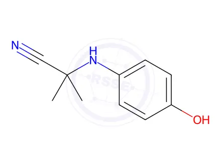 Chemical structure of 2-(4-hydroxyanilino)-2-methylpropanenitrile