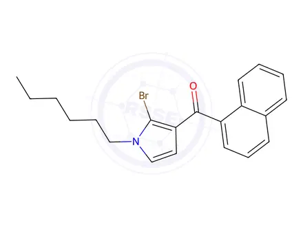 Chemical structure of 1-Hexyl-2-bromo-3-(1-naphthoyl)pyrrole