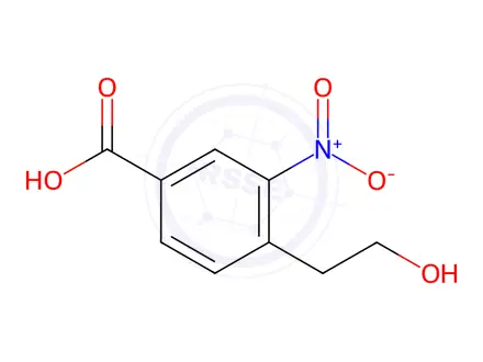 Chemical structure of Benzoic acid, 4-(2-hydroxyethyl)-3-nitro-