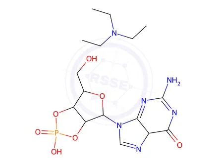 Chemical structure of Guanosine 2,3-Cyclic Monophosphate Triethylamine Salt