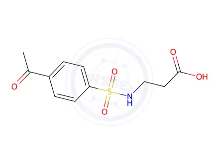 Chemical structure of 3-(4-Acetylbenzenesulfonamido)propanoic Acid