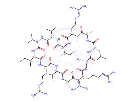 Chemical structure of (S)-2-Amino-N-((6S,9S,12S,15S,18S,21S,24S,27S,30S,33S,36S)-1-amino-18,27-di((S)-sec-butyl)-6-carbamoyl-15,30-bis(3-guanidinopropyl)-1-imino-12,21,24-triisopropyl-9,33,38-trimethyl-