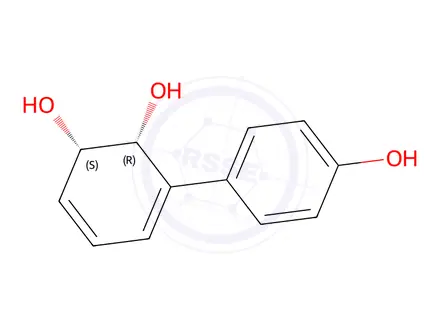 Chemical structure of 3,5-Cyclohexadiene-1,2-diol, 3-(4-hydroxyphenyl)-, (1S-cis)-(9CI)