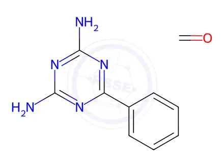 Chemical structure of Formaldehyde, polymer with 6-phenyl-1,3,5-triazine-2,4-diamine