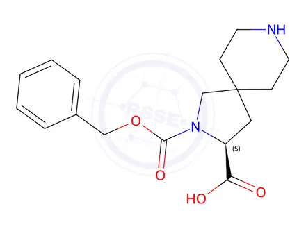 Chemical structure of (S)-2-((benzyloxy)carbonyl)-2,8-diazaspiro[4.5]Decane-3-carboxylic acid