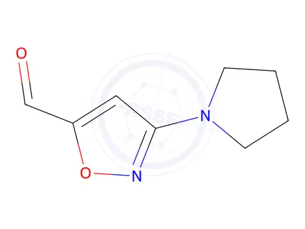 Chemical structure of 5-Isoxazolecarboxaldehyde,3-(1-pyrrolidinyl)-(9CI)