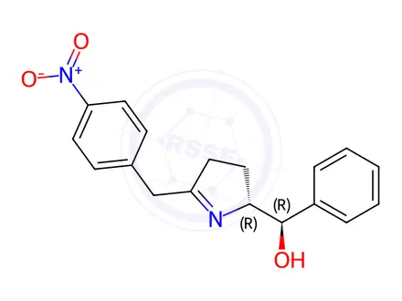 Chemical structure of (αR,2R)-3,4-Dihydro-5-[(4-nitrophenyl)methyl]-α-phenyl-2H-pyrrole-2-methanol